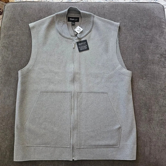 Kenneth Cole Awearness Men's Gray Zip Up Slim Fit Vest Size size XL - Picture 2 of 11